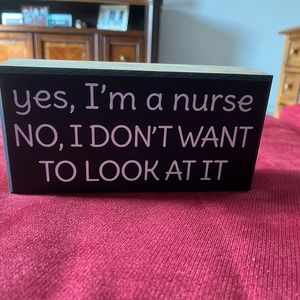 Black wood desk sign